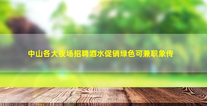 中山各大夜场招聘酒水促销绿色可兼职象传